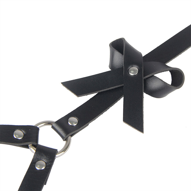 SUBBLIME - ARNÉS DE CUERO PARA CINTURA Y PIERNAS NEGRO TALLA ÚNICA