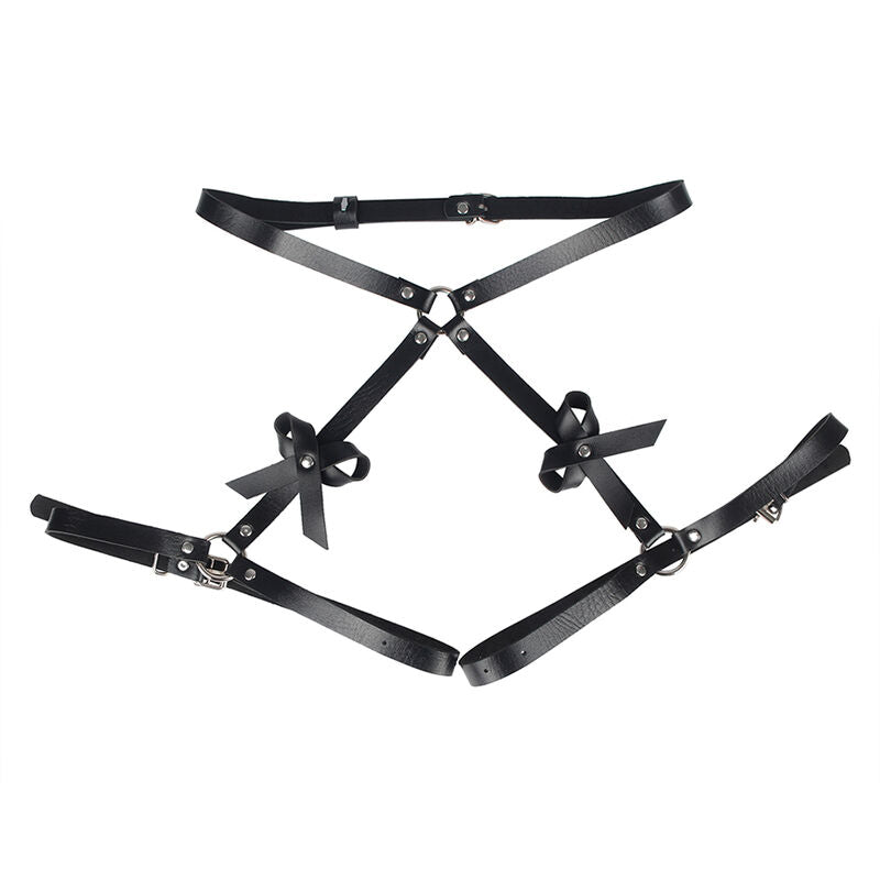 SUBBLIME - ARNÉS DE CUERO PARA CINTURA Y PIERNAS NEGRO TALLA ÚNICA