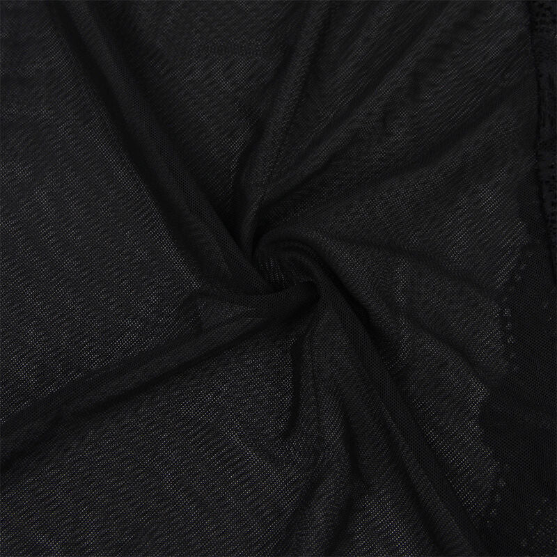 SUBBLIME - BATA DE TELA TRANSPARENTE CON DETALLE DE ENCAJE NEGRO L/XL