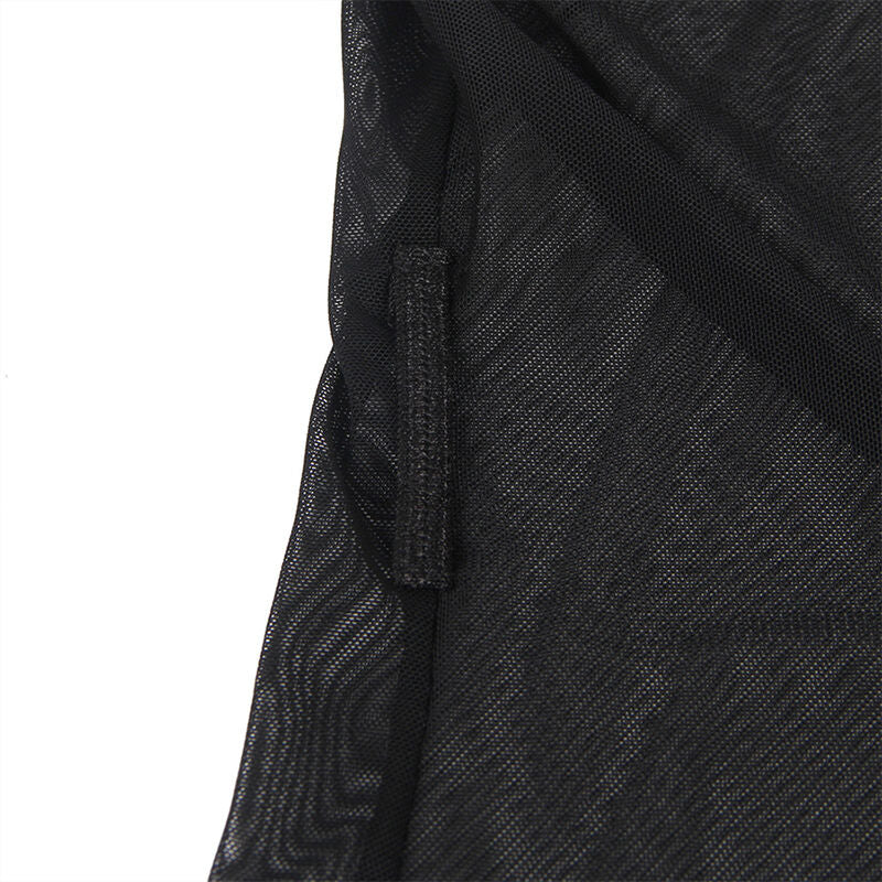 SUBBLIME - BATA DE TELA TRANSPARENTE CON DETALLE DE ENCAJE NEGRO L/XL