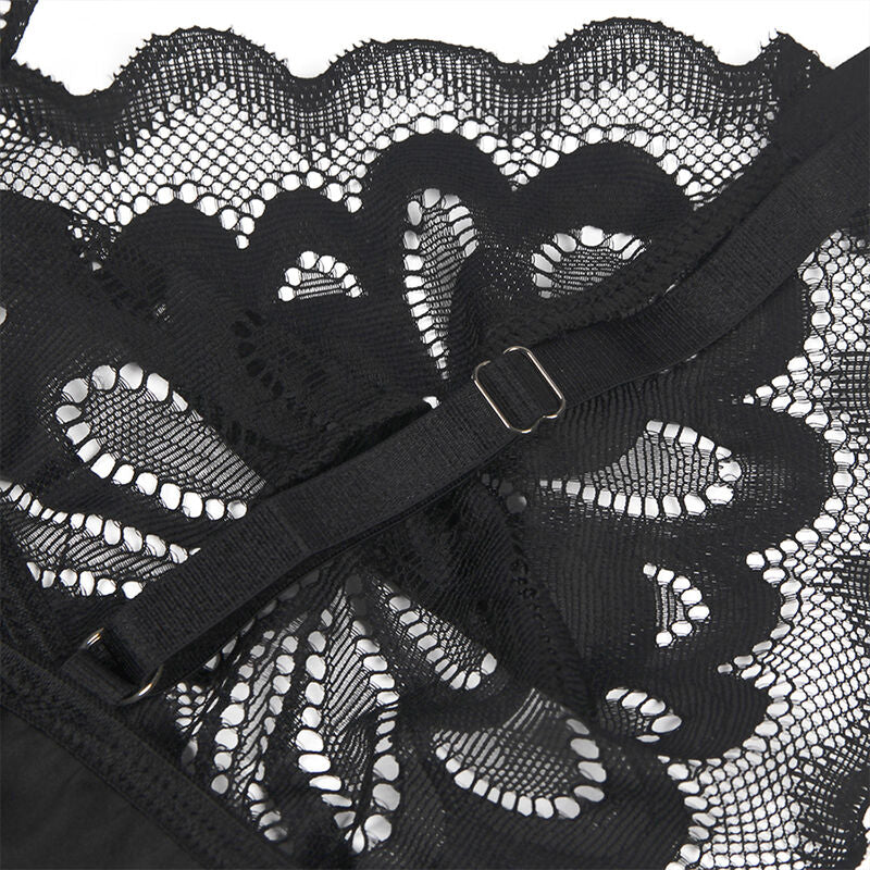 SUBBLIME - BABYDOLL CON ESTAMPADO FLORAL EN EL PECHO NEGRO L/XL