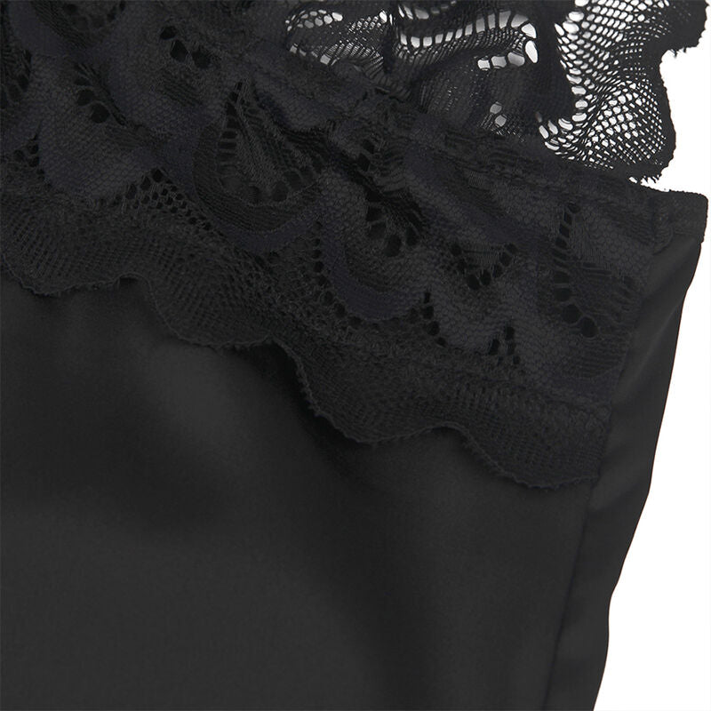SUBBLIME - BABYDOLL CON ESTAMPADO FLORAL EN EL PECHO NEGRO L/XL