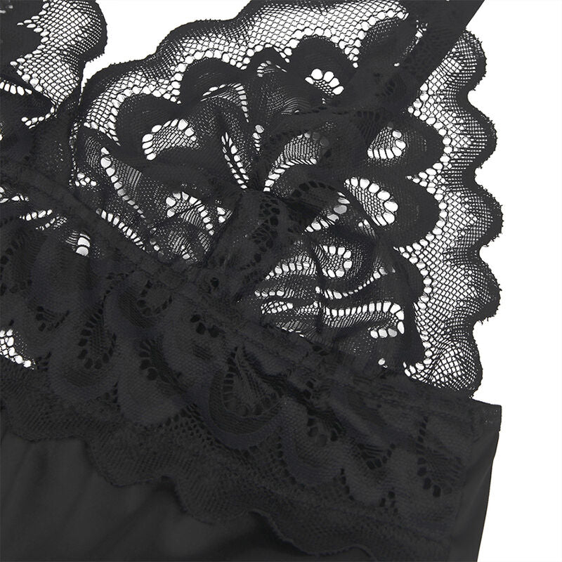 SUBBLIME - BABYDOLL CON ESTAMPADO FLORAL EN EL PECHO NEGRO L/XL
