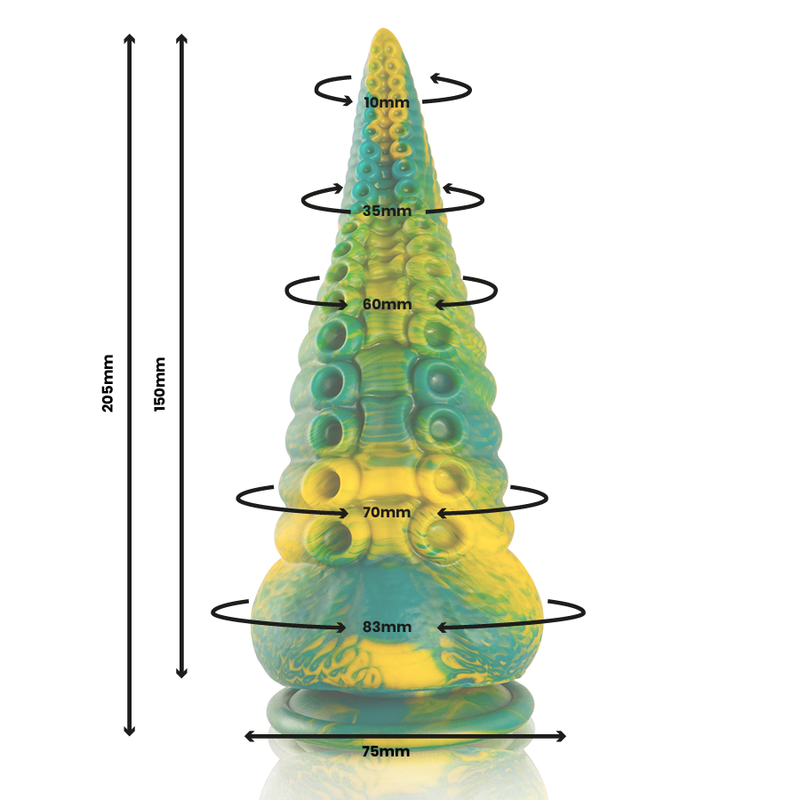 ÉPICO - DILDO DE TENTÁCULOS VERDES CETUS DE GRAN TAMAÑO
