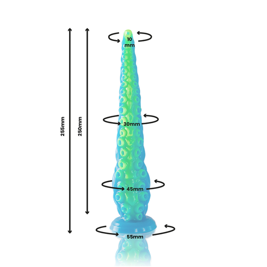 EPIC - DILDO DE TENTÁCULOS DELGADOS FLUORESCENTE SCYLLA TAMAÑO PEQUEÑO