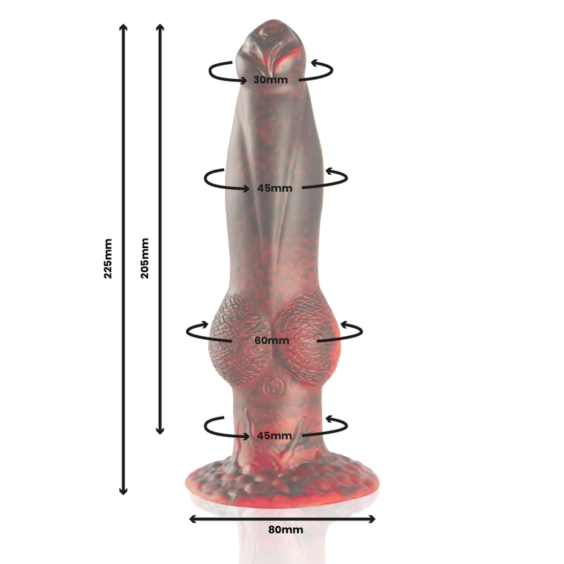 EPIC - DILDO PROMETHEUS TITAN EN LLAMAS CONTROL REMOTO RECARGABLE