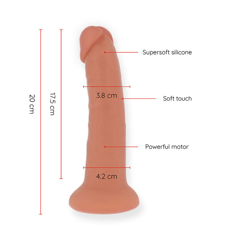 ONINDER - DILDO VIBRADOR MEDIANO BOGOTÁ 9 VELOCIDADES NATURAL 20 CM -O- 4.2 CM - APP GRATIS