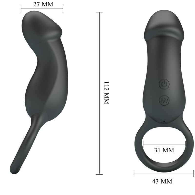 PRETTY LOVE - ANILLO Y VIBRADOR TRAE NEGRO
