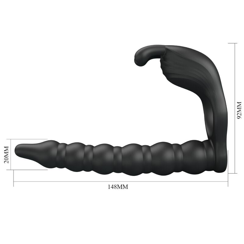PRETTY LOVE - ANILLO PARA EL PENE BLACKNEY CON TAPÓN VIBRADOR NEGRO