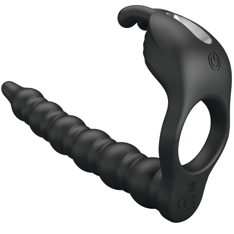PRETTY LOVE - ANILLO PARA EL PENE BLACKNEY CON TAPÓN VIBRADOR NEGRO
