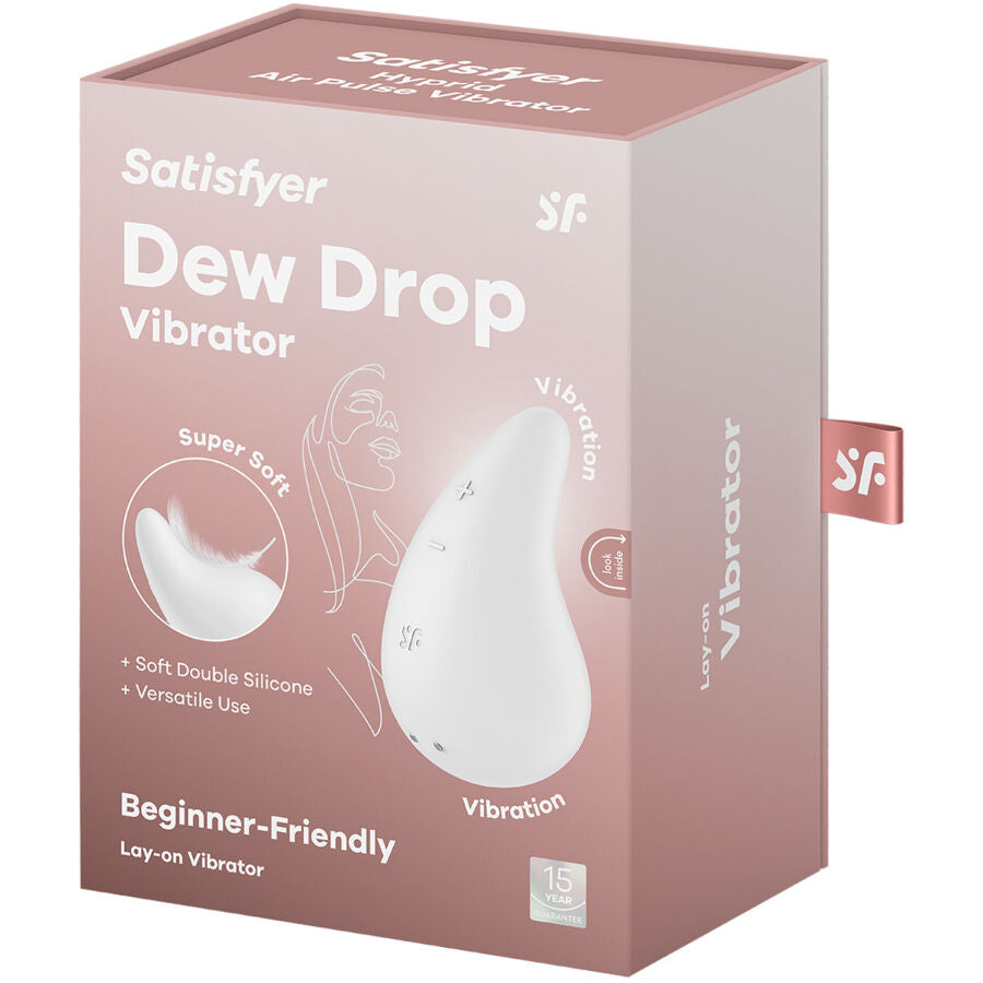 SATISFYER - VIBRATEUR DEW DROP À POSER BLANC