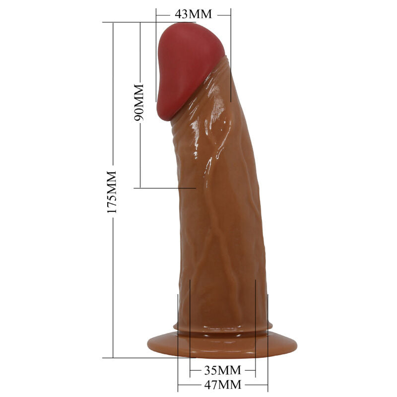 PRETTY LOVE - STARKS ARNÉS BRAGUITAS CON VIBRACIÓN MULTIVELOCIDAD DILDO 17,5 CM MARRÓN CLARO