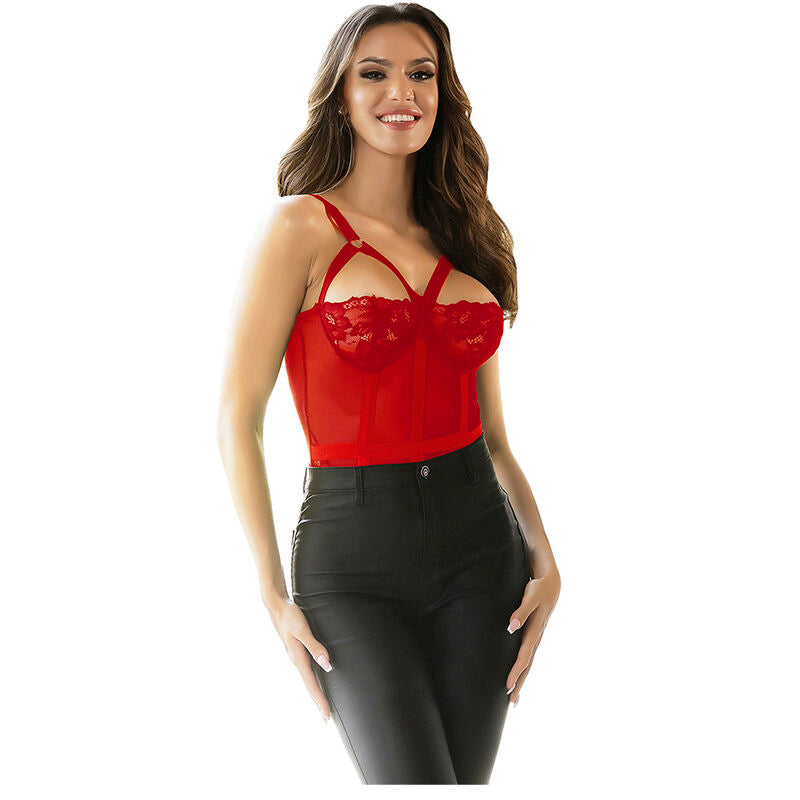 SUBBLIME - TEDDY CON DETALLE DE LIGUERO EN EL PECHO ROJO L/XL