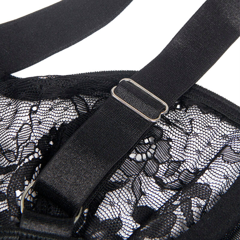 SUBBLIME - TEDDY CON LIGA CON DETALLE DE ENCAJE Y TIRAS NEGRO L/XL