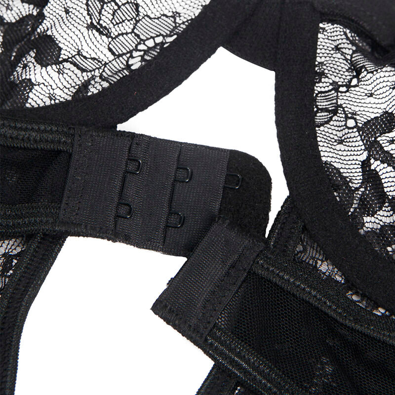 SUBBLIME - TEDDY CON LIGA CON DETALLE DE ENCAJE Y TIRAS NEGRO L/XL