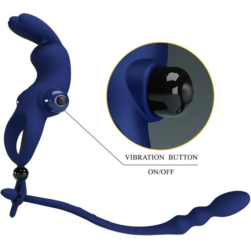 PRETTY LOVE - AYAD ANILLO VIBRADOR CON CONEJO CON TAPÓN AZUL