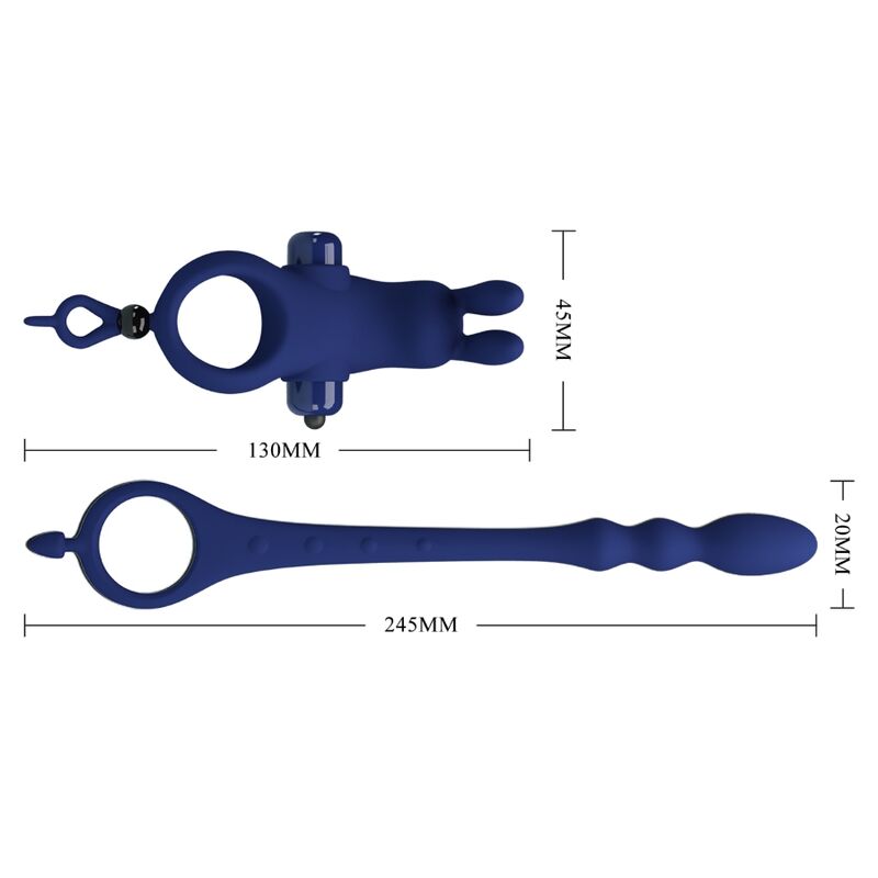 PRETTY LOVE - AYAD ANILLO VIBRADOR CON CONEJO CON TAPÓN AZUL