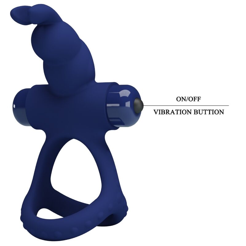 PRETTY LOVE - LUCHITO ANILLO VIBRADOR DOBLE CONEJO AZUL