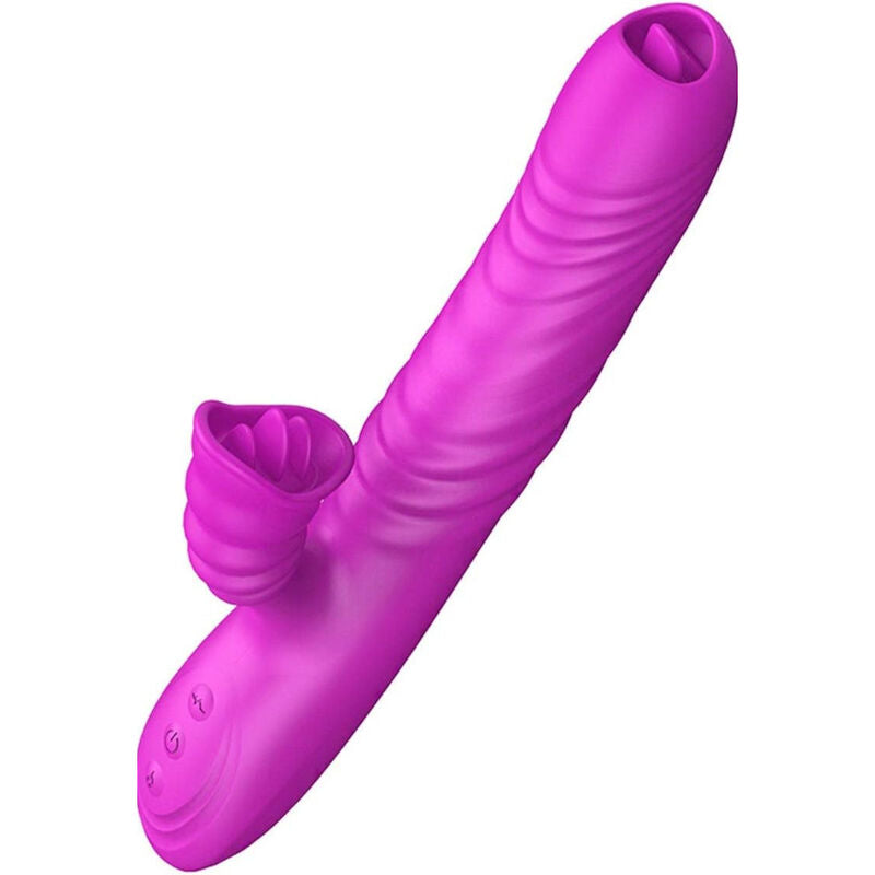 ARMONY - ANGELIA VIBRADOR MULTIFUNCIÓN DOBLE LENGUA VIOLETA EFECTO CALOR