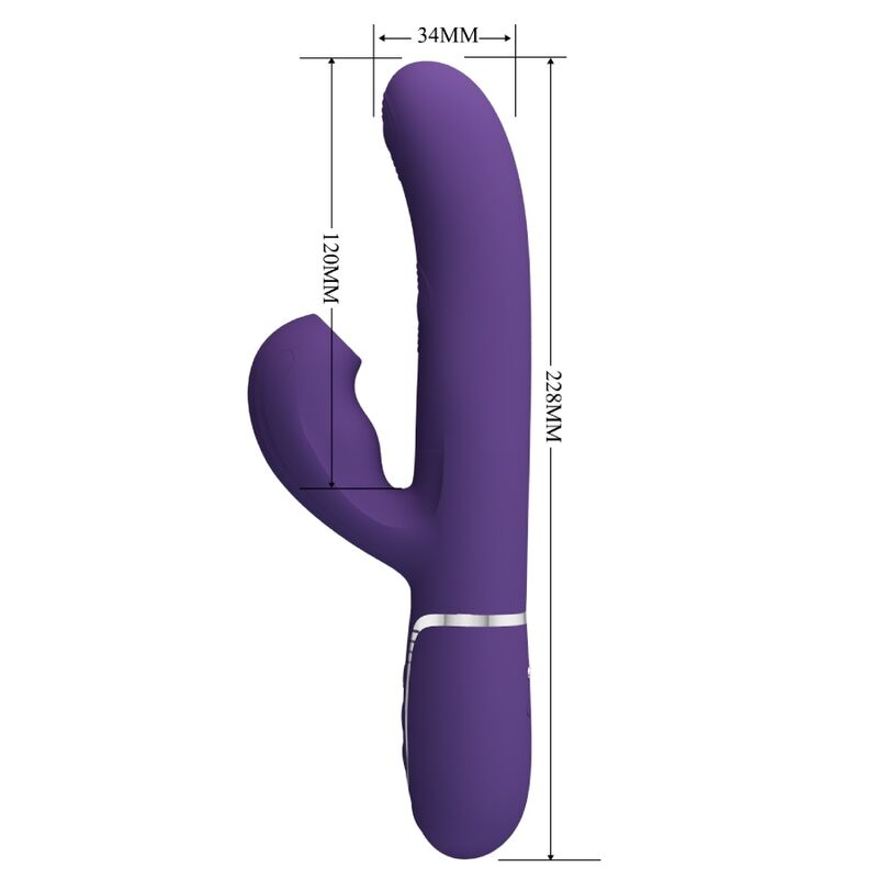 PRETTY LOVE - VIBRADOR PERLITA PUNTO G 3 EN 1 MULTIFUNCIÓN MORADO
