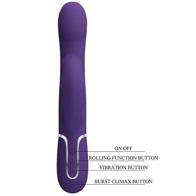 PRETTY LOVE - ZALIN CONEJO VIBRADOR PERLAS 4 EN 1 MORADO