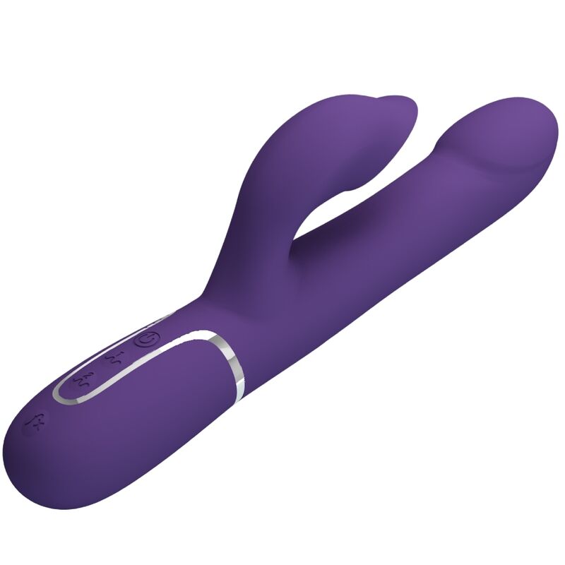 PRETTY LOVE - ZALIN CONEJO VIBRADOR PERLAS 4 EN 1 MORADO