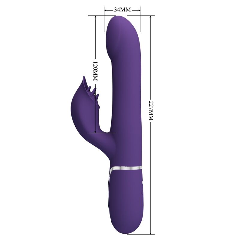 PRETTY LOVE - ZALIN CONEJO VIBRADOR PERLAS 4 EN 1 MORADO