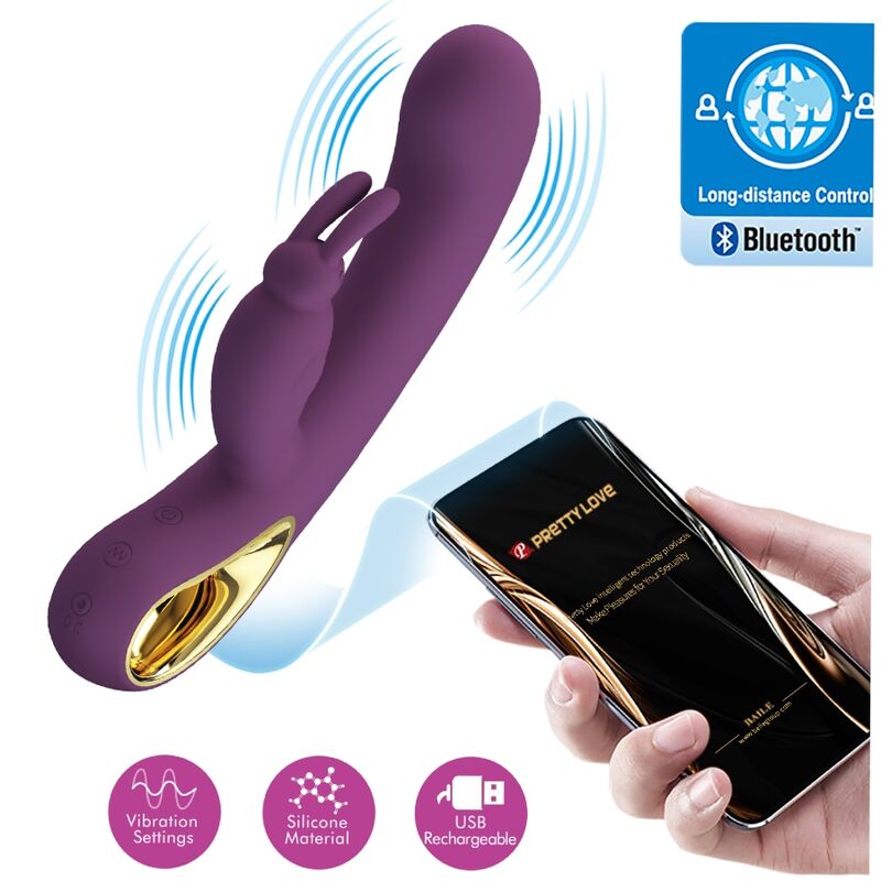PRETTY LOVE - VIBRADOR LIAM RABBIT Y ESTIMULADOR DEL PUNTO G MORADO