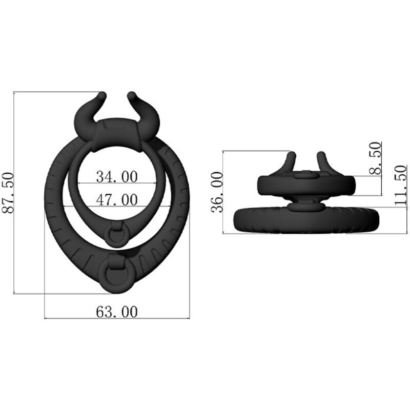 ARMONY - ANILLO BULL'S PASION NEGRO