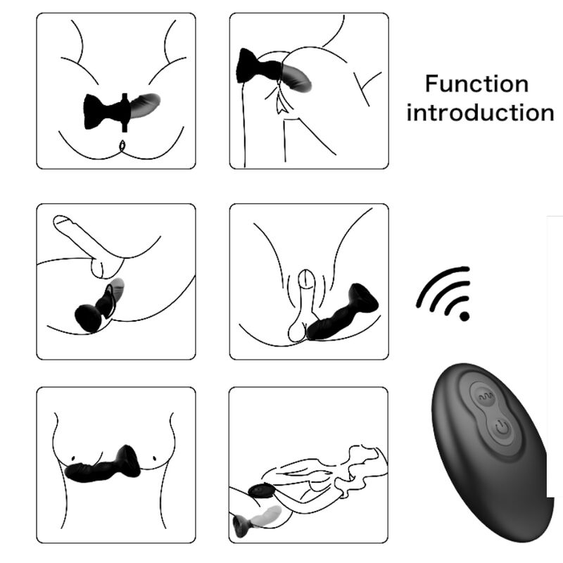 ARMONY - EXTREME A BLOOM ROSE VIBRADOR Y PLUG ANAL CONTROL REMOTO NEGRO