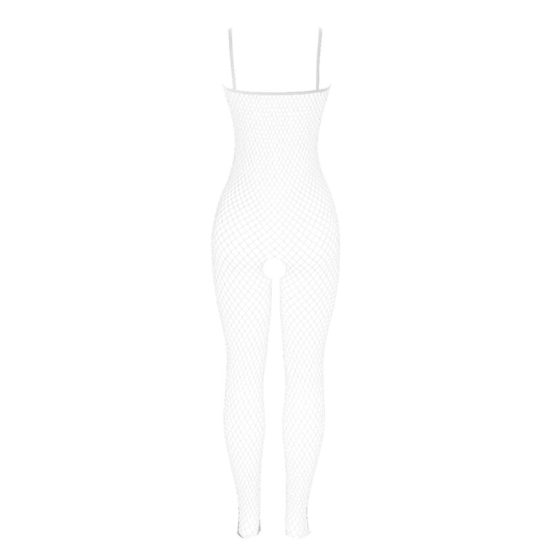 SUBBLIME - 951740 BODYSTOCKING DE RED BLANCA SIN ENTREPIERNA CON LAZOS TALLA ÚNICA