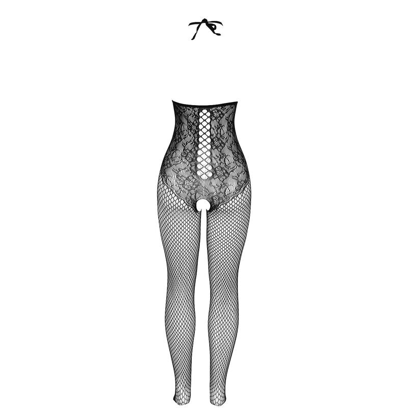 SUBBLIME - 951849 BODYSTOCKING DE RED CON COPA ABIERTA Y CUELLO HALTER NEGRO TALLA ÚNICA