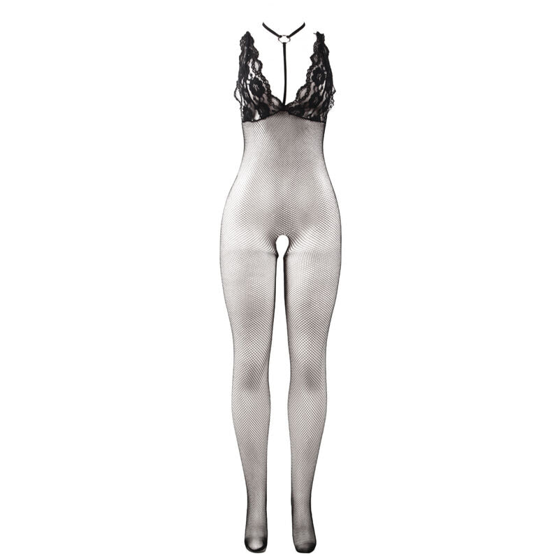 SUBBLIME - 951993 BODYSTOCKING DE RED TRANSPARENTE NEGRO SIN ENTREPIERNA TALLA ÚNICA