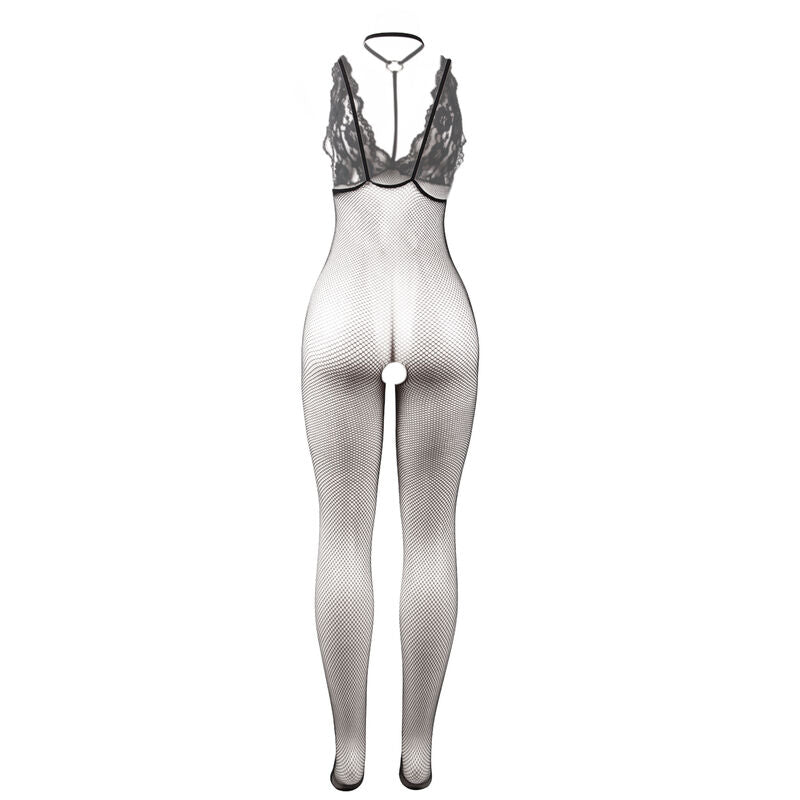 SUBBLIME - 951993 BODYSTOCKING DE RED TRANSPARENTE NEGRO SIN ENTREPIERNA TALLA ÚNICA