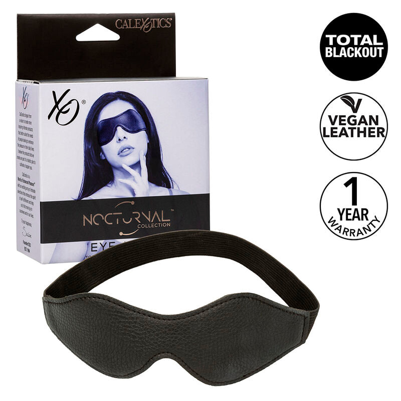 CALEXOTICS - ANTIFAZ NOCTURNO DE PVC Y CUERO NEGRO
