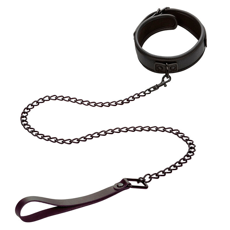 CALEXOTICS - COLLAR NOCTURNO Y CORREA DE CUERO AJUSTABLE NEGRO