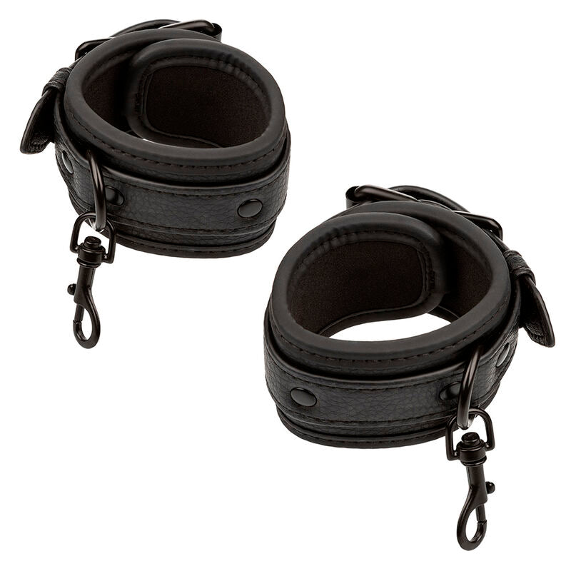 CALEXOTICS - SISTEMA DE SUJECIÓN DE CAMA NOCTURNO DE CUERO AJUSTABLE NEGRO