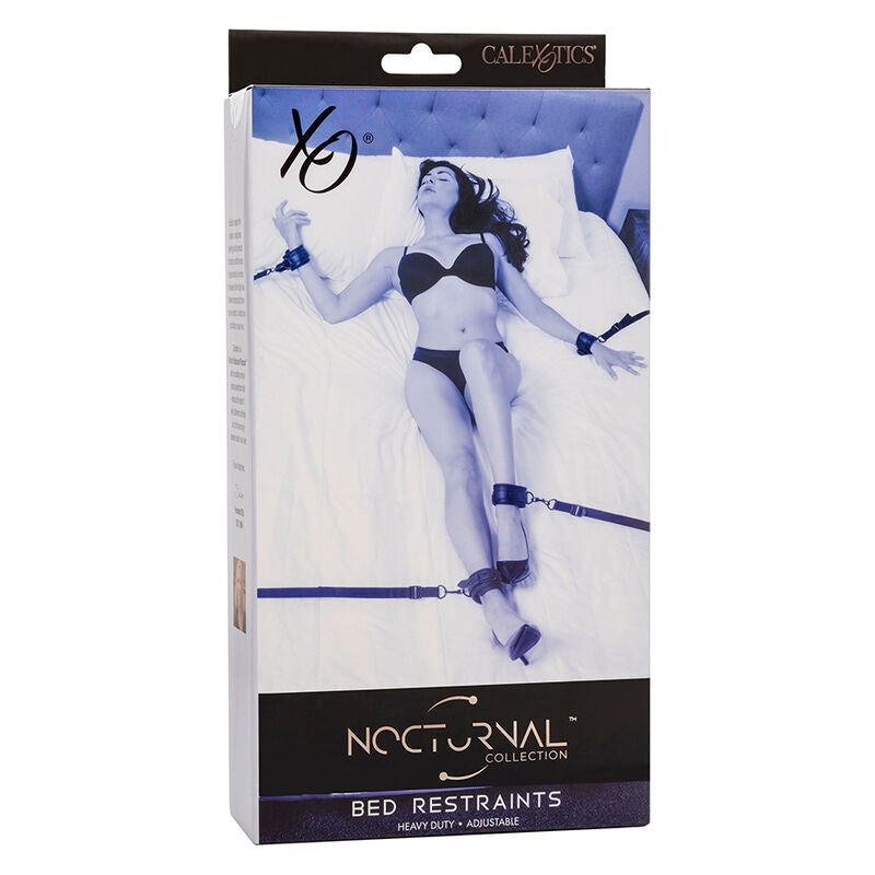 CALEXOTICS - SISTEMA DE SUJECIÓN DE CAMA NOCTURNO DE CUERO AJUSTABLE NEGRO
