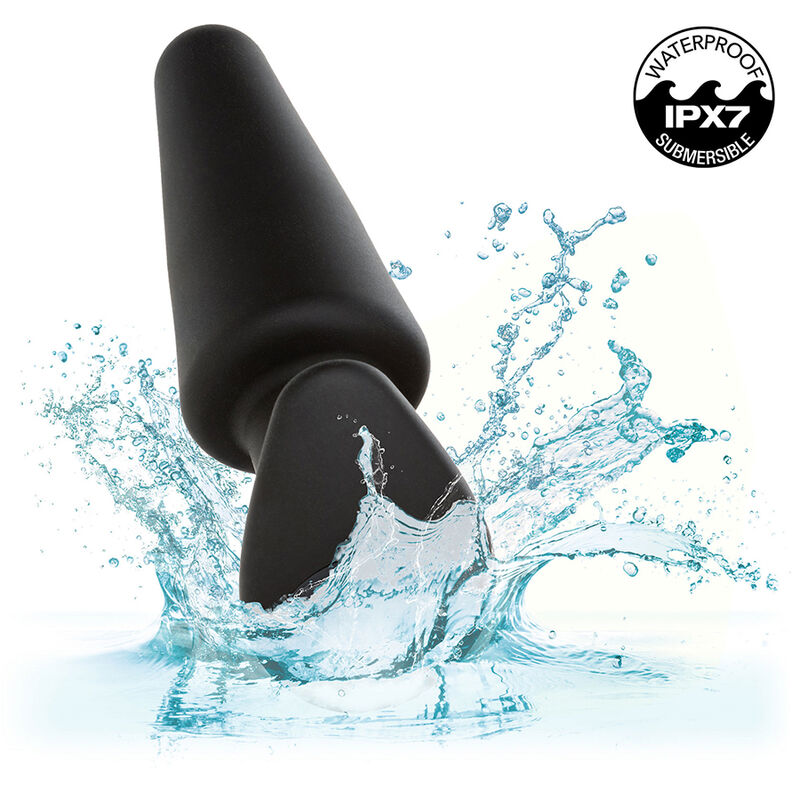 CALEXOTICS - PLUG ANAL CÓNICO ROCK BOTTOM 10 VIBRACIONES SILICONA NEGRO