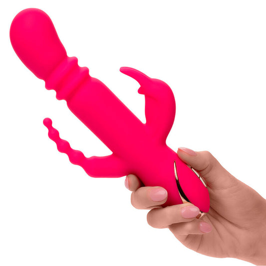 CALEXOTICS - JACK FANTASY VIBRADOR TRIPLE CON CALOR CONEJO ROSA