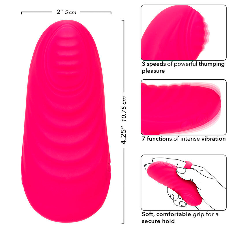 CALEXOTICS - MASAJEADOR DE MANO ENVY CON BOLA RODANTE, 7 VIBRACIONES, ROSA