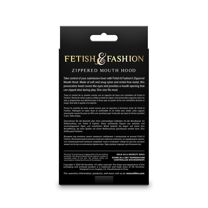 NOVEDADES NS - FETICHE Y MODA CAPUCHA CON CREMALLERA CERRADA DE NYLON BLANCO