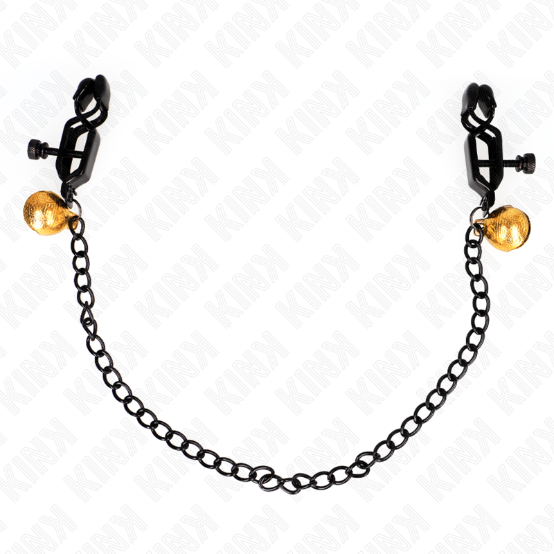 KINK - PINZAS PARA PEZONES DE CADENA PLANA Y CAMPANA PLATEADA 30 CM