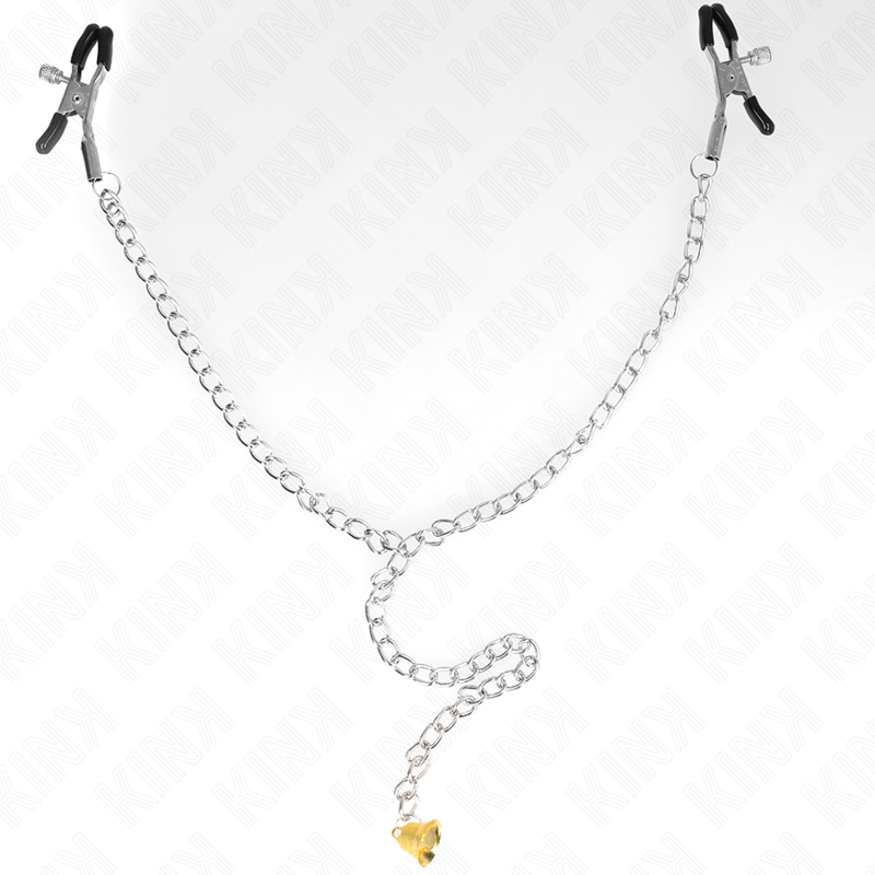 KINK - PINZAS PARA PEZONES DE CADENA CON COLGANTE DE CUERNO 30 CM