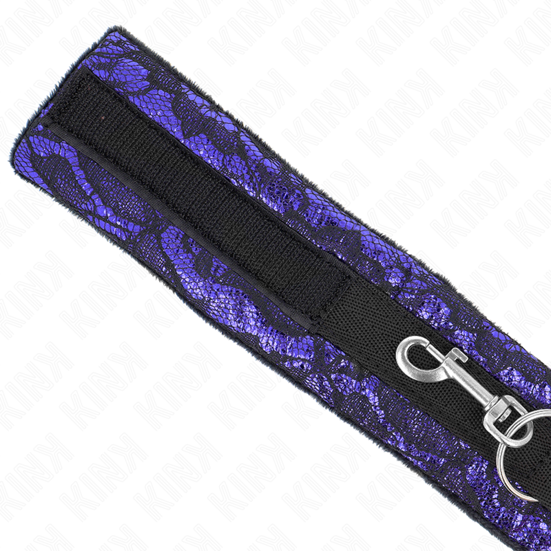 KINK - COLLIER COURT EN VELOURS ET DENTELLE AVEC CEINTURE 105 CM AVEC BORDURE EN NYLON 44 X 5,5 CM