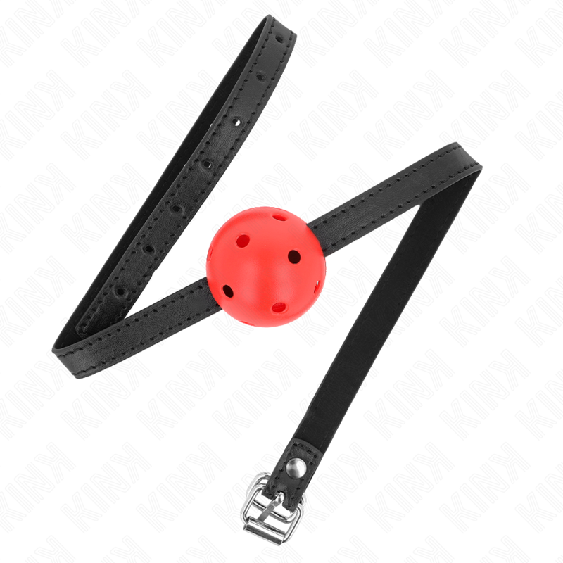 KINK - MORDAZA DE BOLA SIMPLICITY ROJA TRANSPIRABLE DE 4,5 CM 62 x 1,5 CM