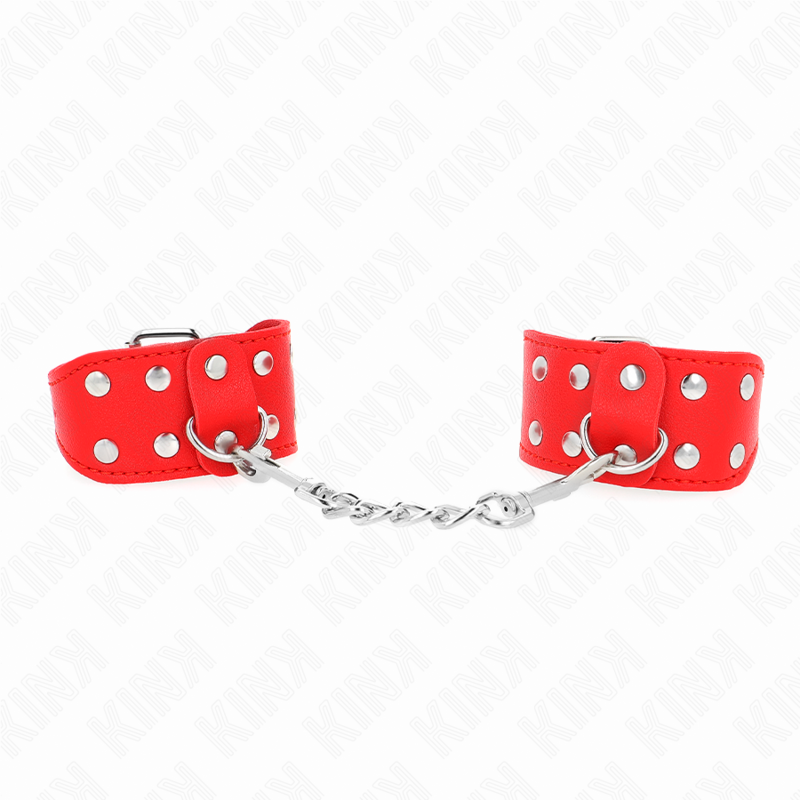 KINK - PULSERAS CON DOBLE LÍNEA DE TACHUELAS AJUSTABLES ROJAS