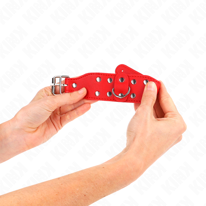 KINK - PULSERAS CON DOBLE LÍNEA DE TACHUELAS AJUSTABLES ROJAS