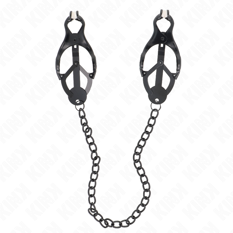 KINK - PINZAS PARA PEZONES TRÉBOL JAPONESAS CON CADENA NEGRA 30 CM