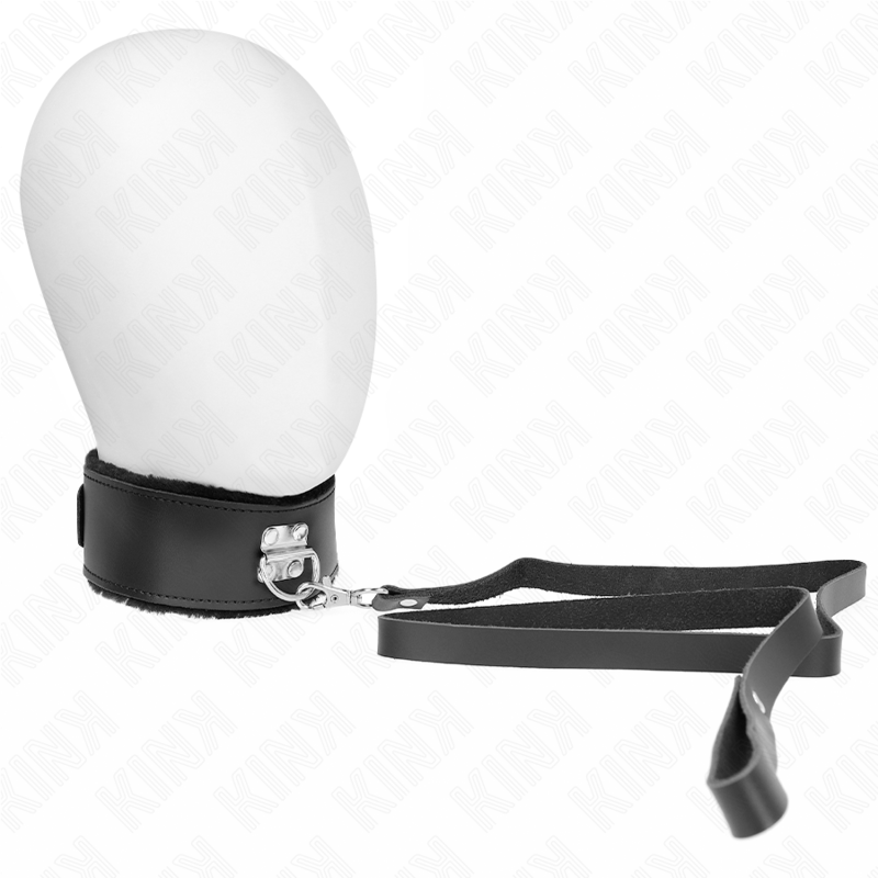 KINK - COLLAR CON CINTURÓN 116 CM CON CORREA DE CUERO NEGRA AJUSTABLE 40-48 CM X 6 CM